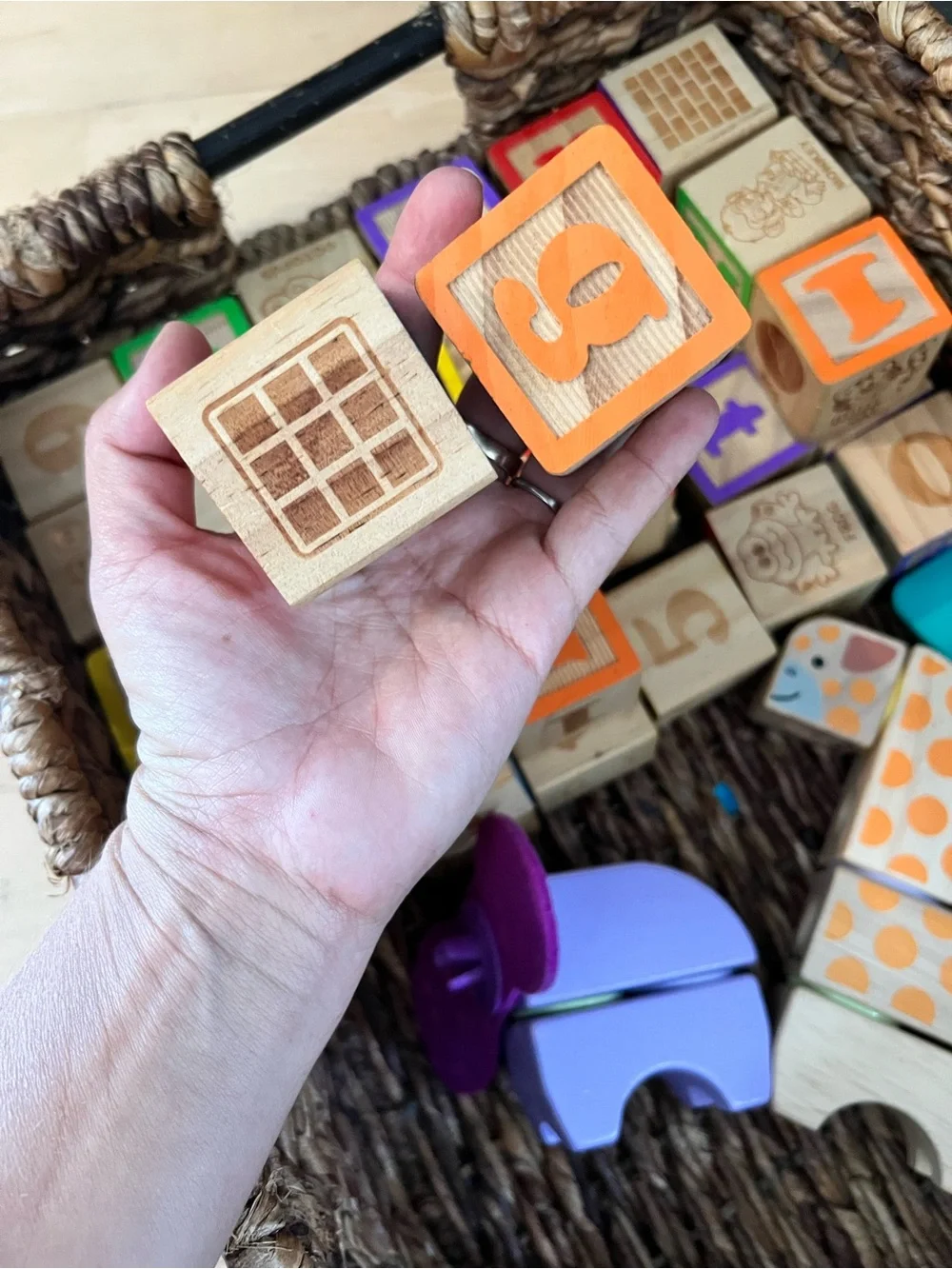 Wooden Alphabet Blocks Set - Multicolor Kids Toy